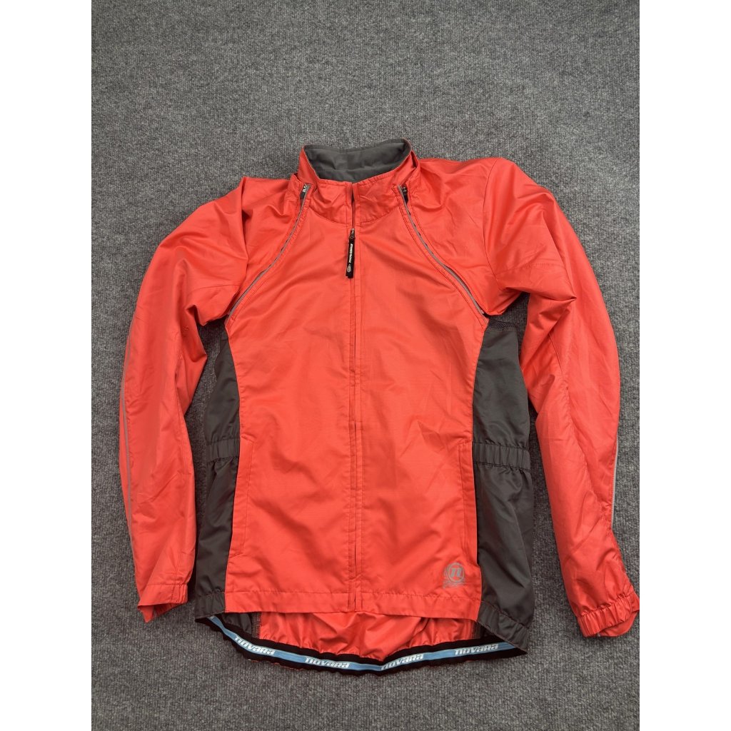 Novara Cycling Jacket Womens M Orange Gray Windshirt Full Zip Bike Reflective